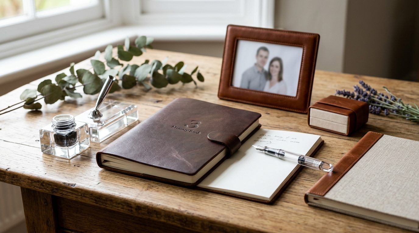 Modern alternative: crystal or glass for 3rd Wedding Anniversary: Leather Gift Ideas