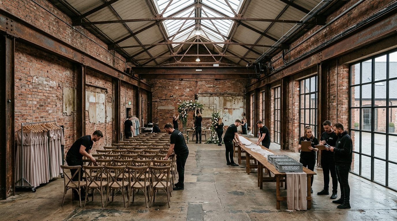 Coordination load for Adaptive-Reuse Wedding Venues UK: Factories & Libraries