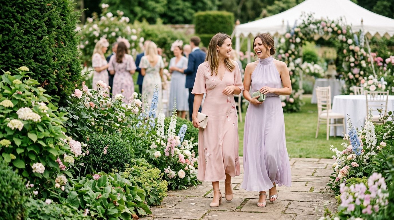 Editorial image for Aesthetic Wedding Dress Codes: Garden Pastels & More