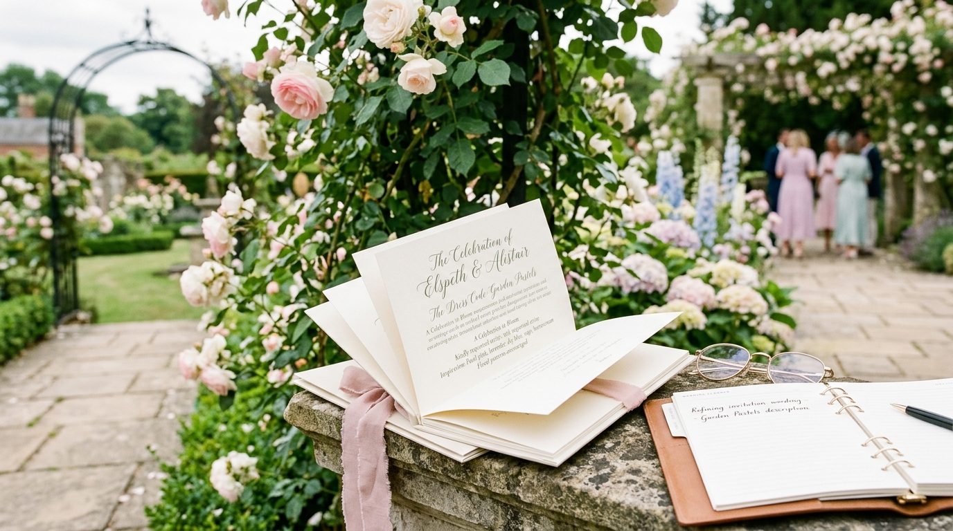 How to communicate an aesthetic dress code for Aesthetic Wedding Dress Codes: Garden Pastels & More