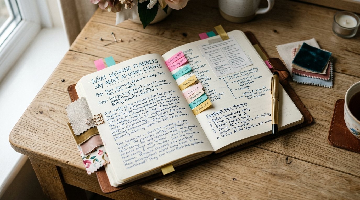 AI Wedding Planning: 54% Adoption Rate in 2026 — What wedding planners say about AI-using clients, editorial photography for Weddings Hub