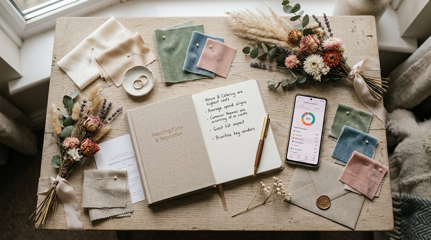 UK Wedding Cost 2026: Hitched vs Bridebook Compared — What both reports agree on, editorial photography for Weddings Hub