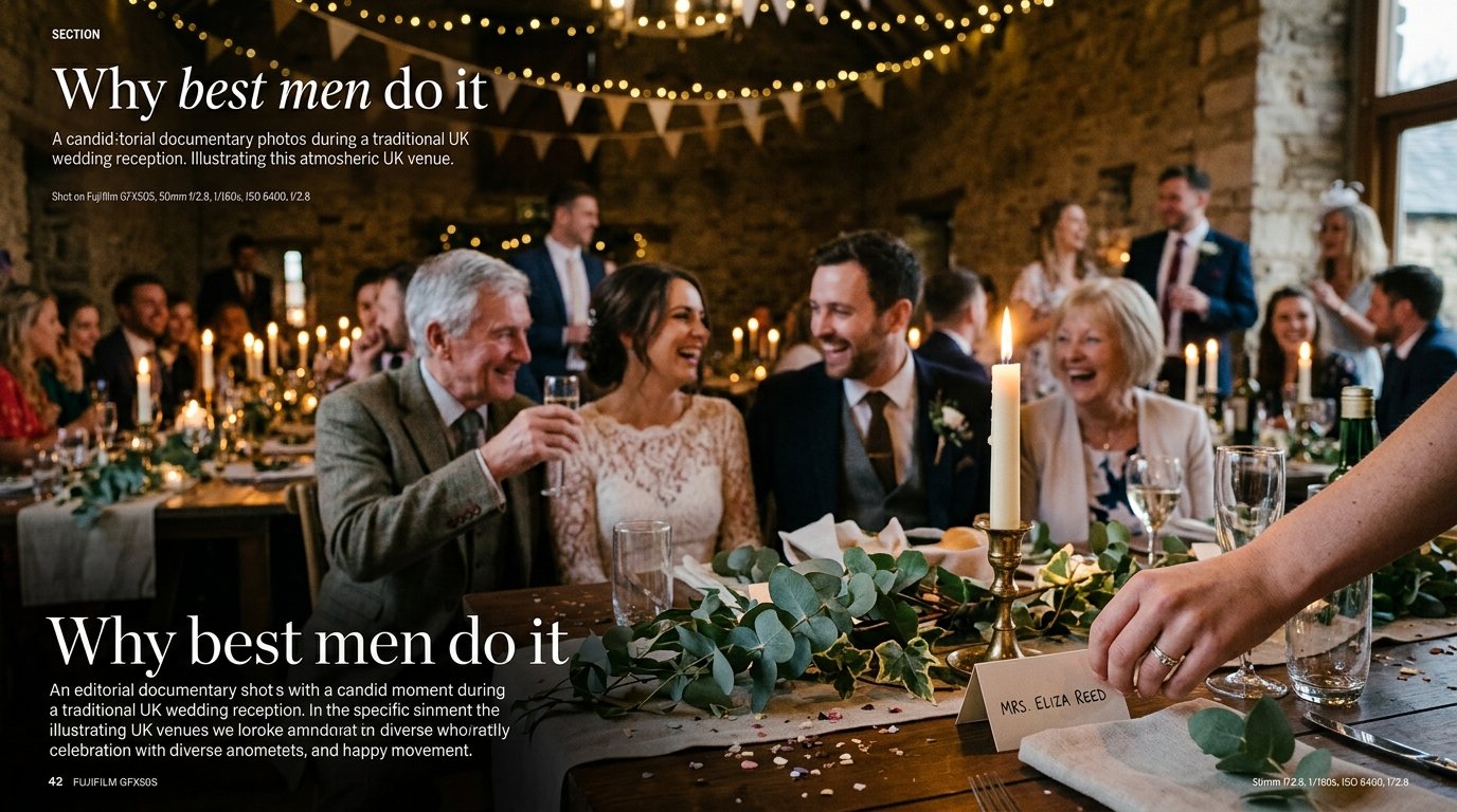 The Best Man's Speech Revealed an Affair With the Bride — Why best men do it, editorial photography for Weddings Hub