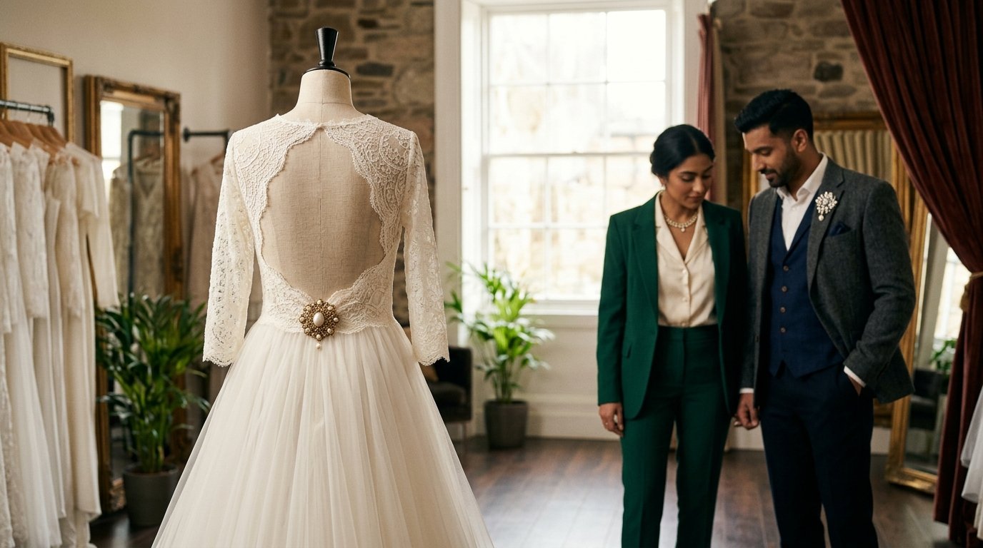 Brooches Replacing Boutonnieres: 2026 Style Guide — How to wear it, editorial photography for Weddings Hub