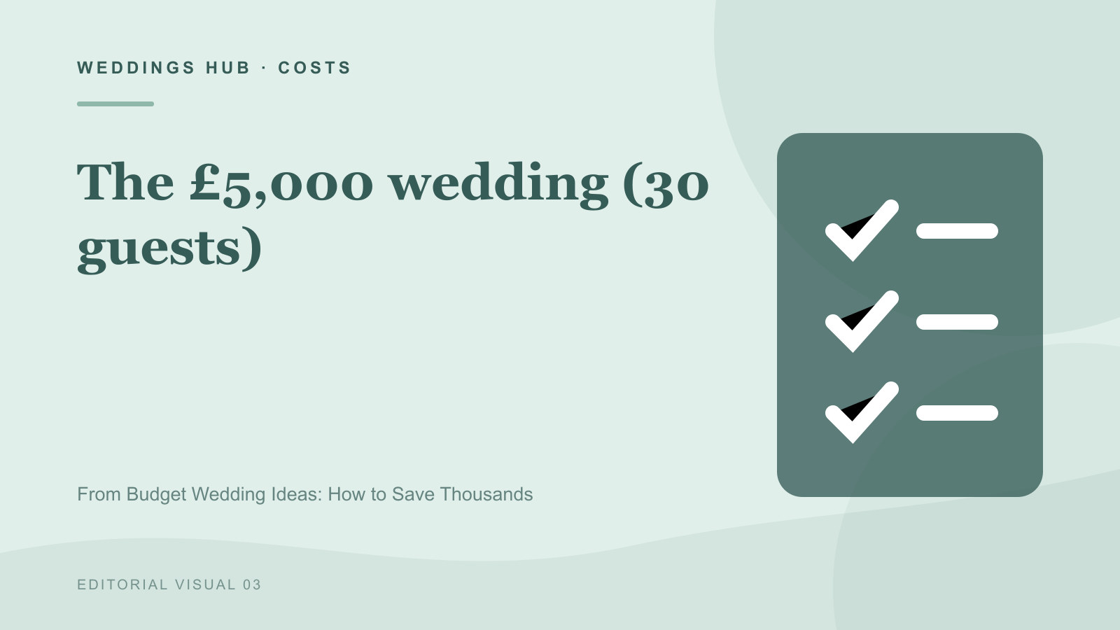 Illustrated guide to The £5,000 wedding (30 guests) in Budget Wedding Ideas: How to Save Thousands