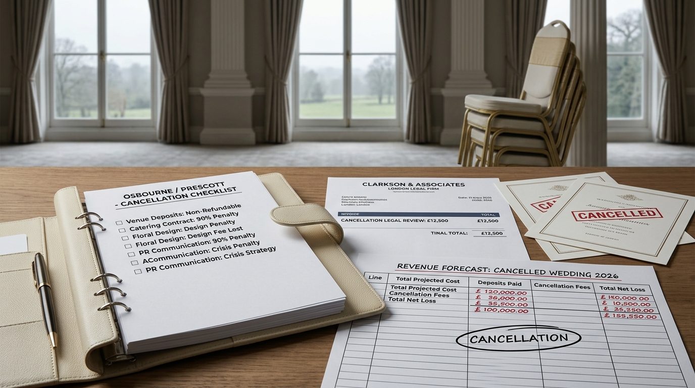 The financial reality of cancellation at a high level for Cancelled Celebrity Weddings 2026: Full Tracker