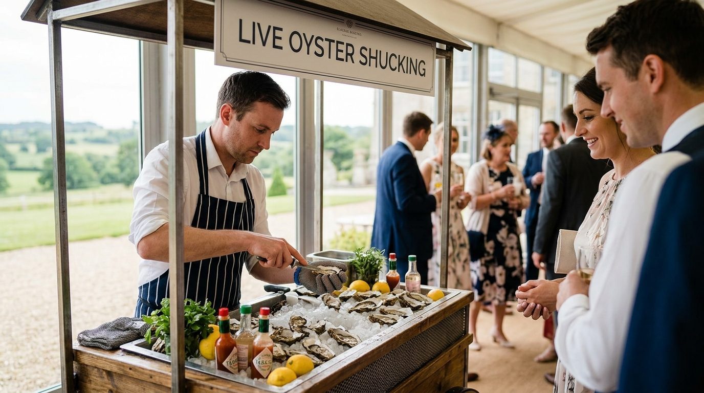 Oyster shuckers: what to expect for Caviar Carts & Oyster Shuckers: The UK Wedding Trend