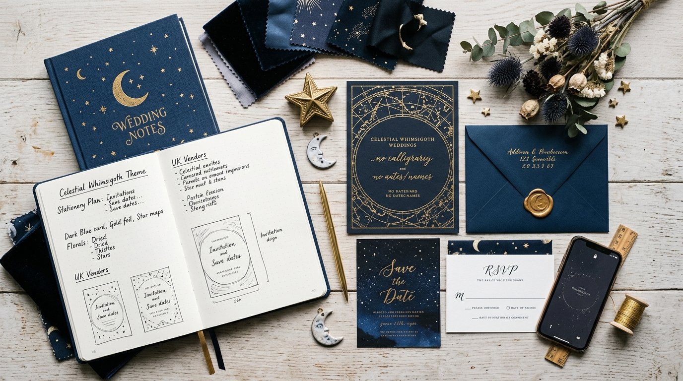 Celestial Whimsigoth Weddings: The UK Guide 2026 — Stationery and invitations, editorial photography for Weddings Hub