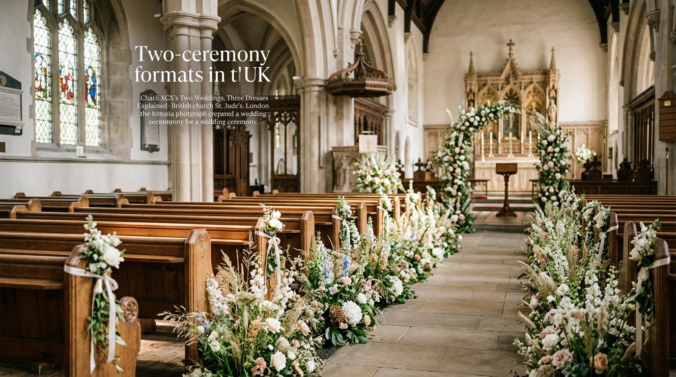 Charli XCX's Two Weddings, Three Dresses Explained — Two-ceremony formats in the UK, editorial photography for Weddings Hub