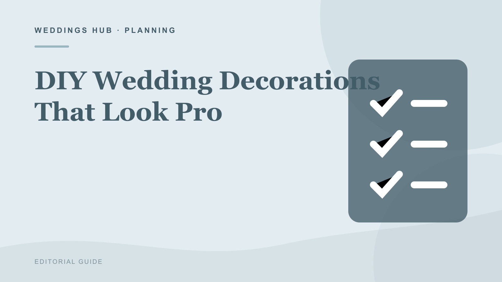Editorial illustration for DIY Wedding Decorations That Look Pro