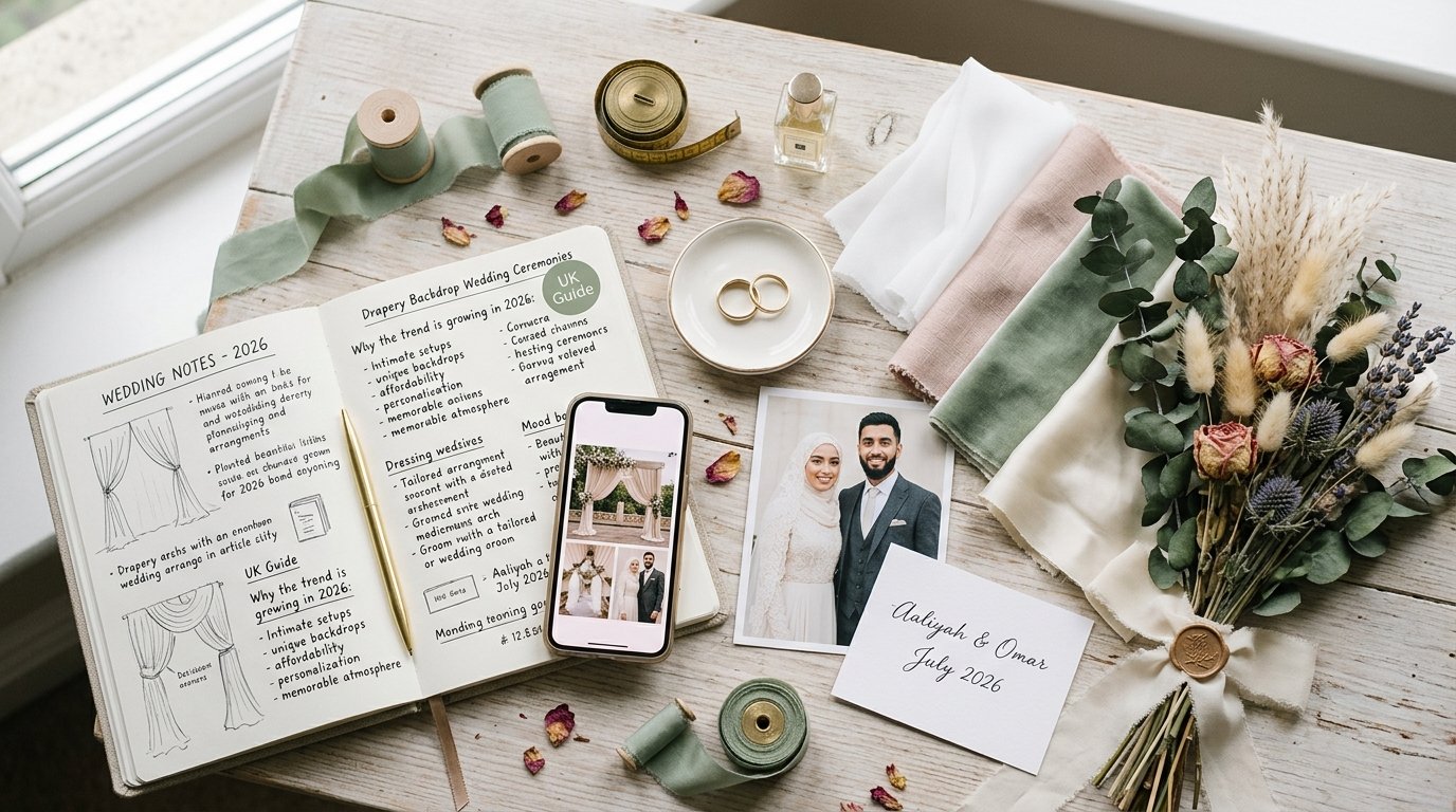Drapery Backdrop Wedding Ceremonies: UK How-To Guide — Why the trend is growing in 2026, editorial photography for Weddings Hub