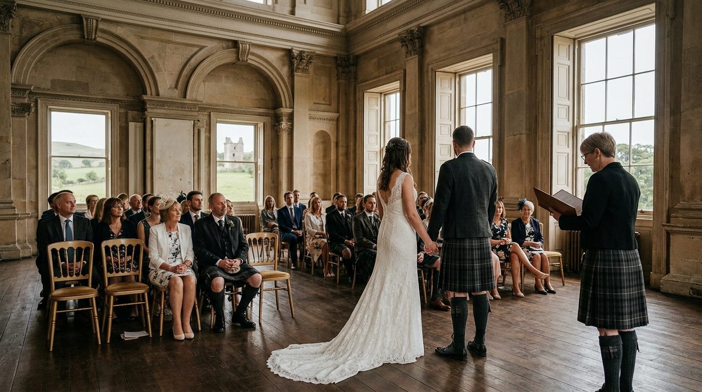 Scotland's marriage law advantage for Edinburgh & Lothians Wedding Venues: 14 Best for 2026