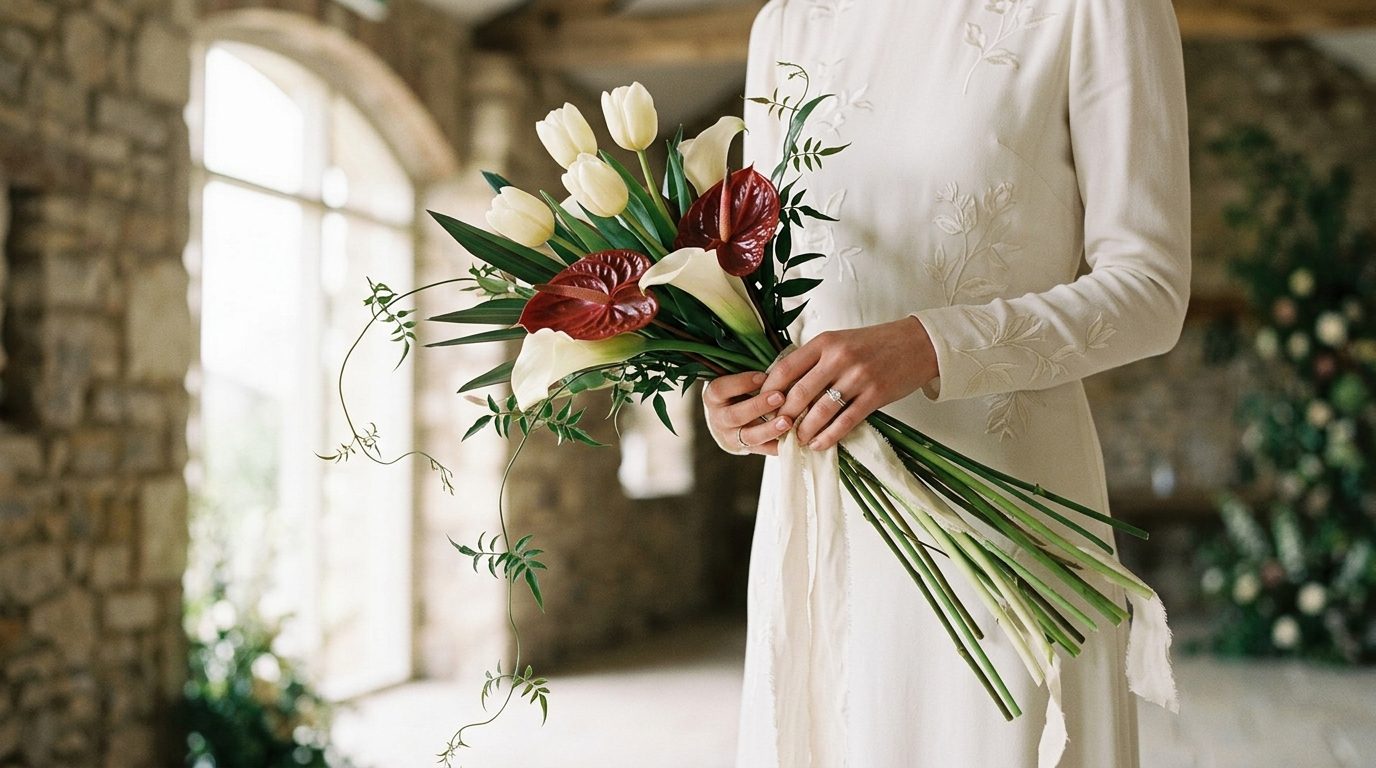 How these bouquets are constructed for Elongated Stem Bouquets: The 2026 Bridal Look
