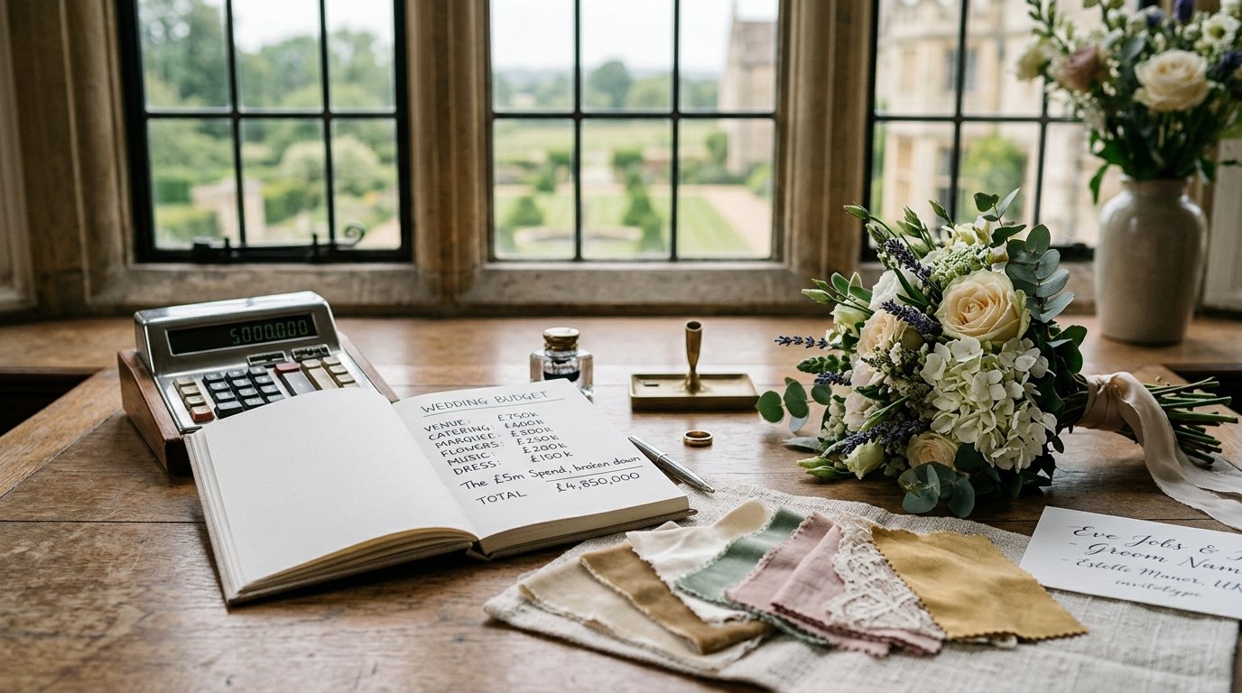 Eve Jobs Estelle Manor Wedding: Inside the £5m Day — The £5m spend, broken down, editorial photography for Weddings Hub