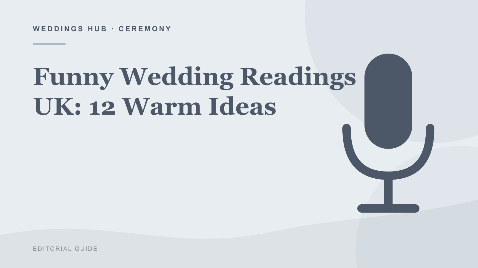 Editorial illustration for Funny Wedding Readings UK: 12 Warm Ideas