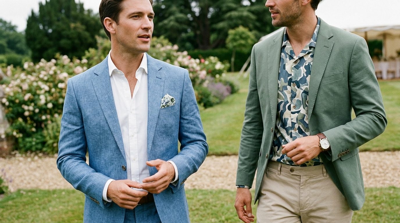 Outfit ideas for men for Garden Party Wedding Guest Outfit UK 2026