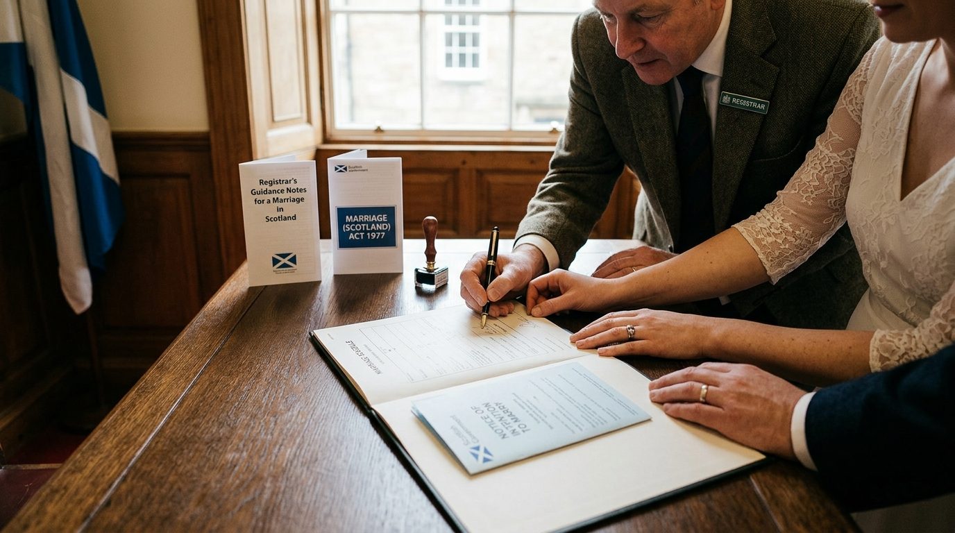 Practical steps for an English couple marrying in Scotland for Getting Married in Scotland: UK Legal Differences