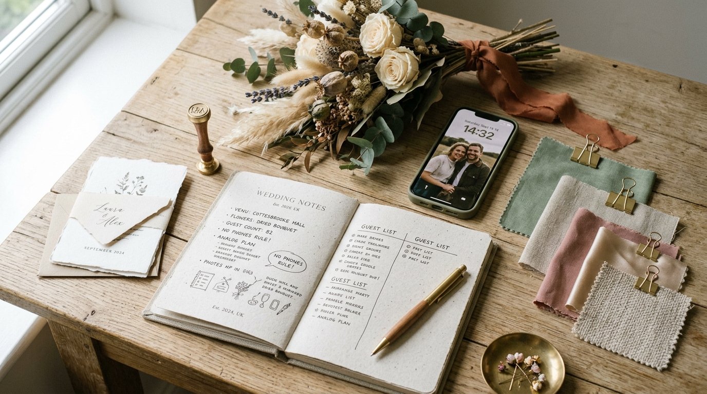 Going Analog: No-Phone Weddings Replace Photo Booths — editorial photography for Weddings Hub
