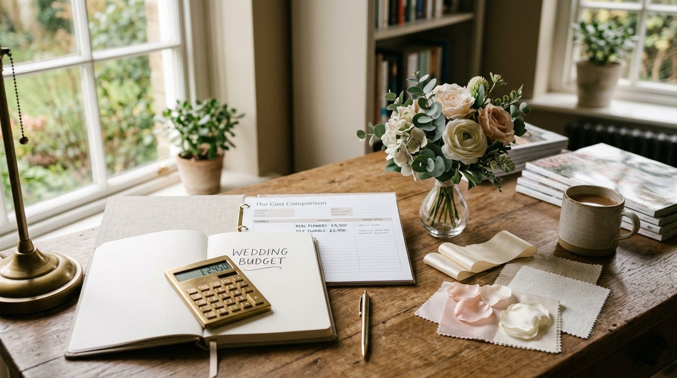 High-End Silk Florals: Why Faux Flowers Are Now Luxury — The cost comparison, editorial photography for Weddings Hub