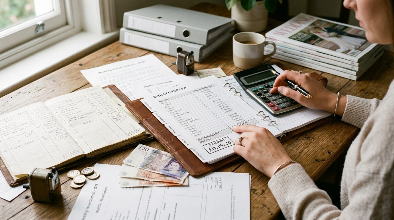 Wedding budget tracker showing paid and remaining costs