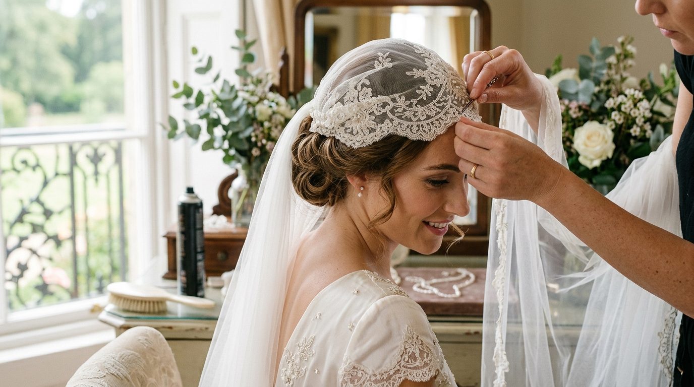 Styling: how to wear it for Juliet Cap Veils: The Old Hollywood Bridal Revival