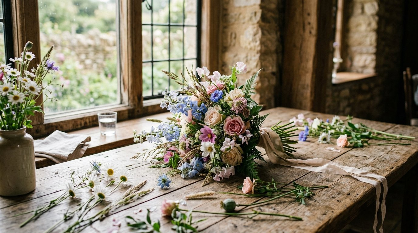 Meadowcore Wedding Florals: The Wild 2026 Trend — editorial photography for Weddings Hub