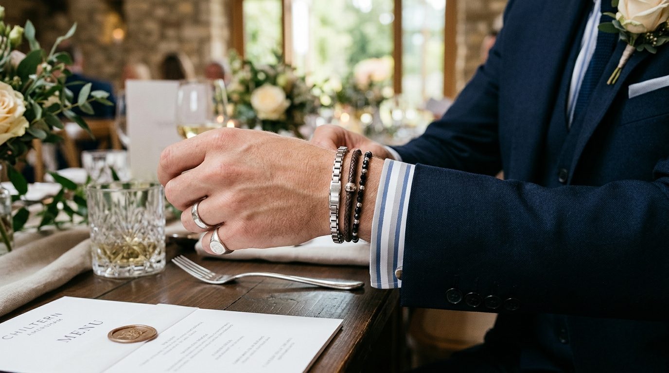 Bracelets: the subtle option for Men's Wedding Jewellery: Chains, Rings & Bracelets