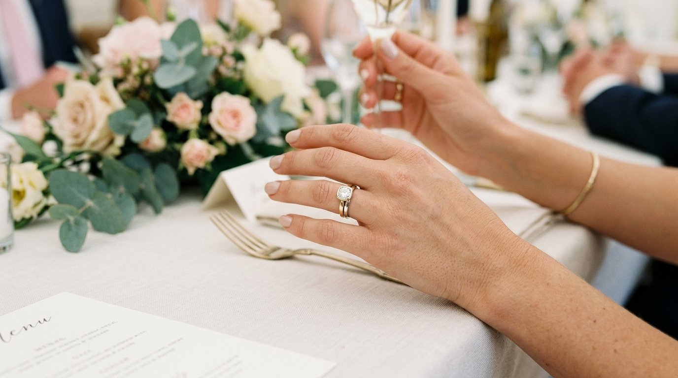 Mixed Metal Engagement Rings: Two-Tone UK Guide — What the construction actually looks like, editorial photography for Weddings Hub