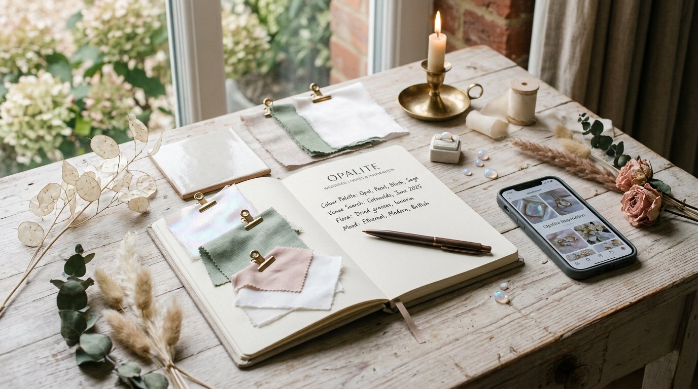 Opalite Weddings: The Iridescent UK Trend Up 2,710% — editorial photography for Weddings Hub
