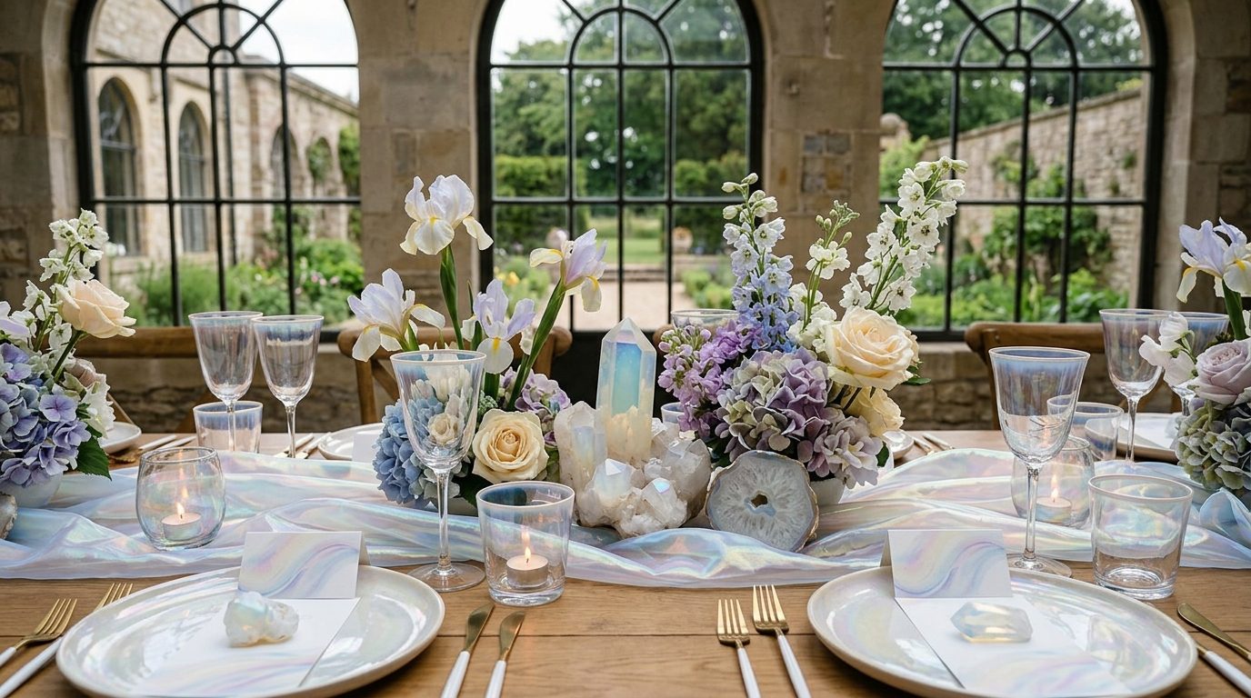 The venues that suit the opalite aesthetic for Opalite Weddings: The Iridescent UK Trend Up 2,710%