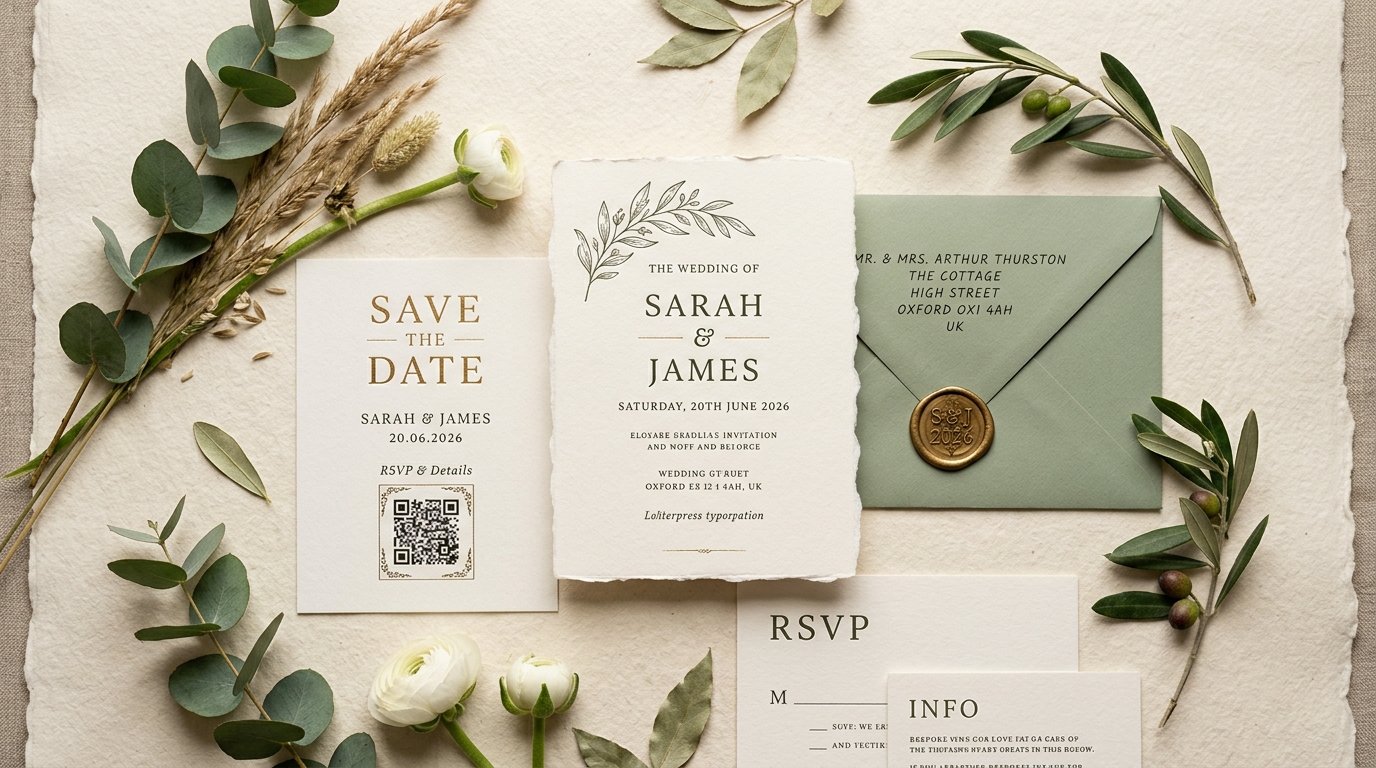 QR Code Save-the-Dates: The 2026 UK Stationery Trend — editorial photography for Weddings Hub