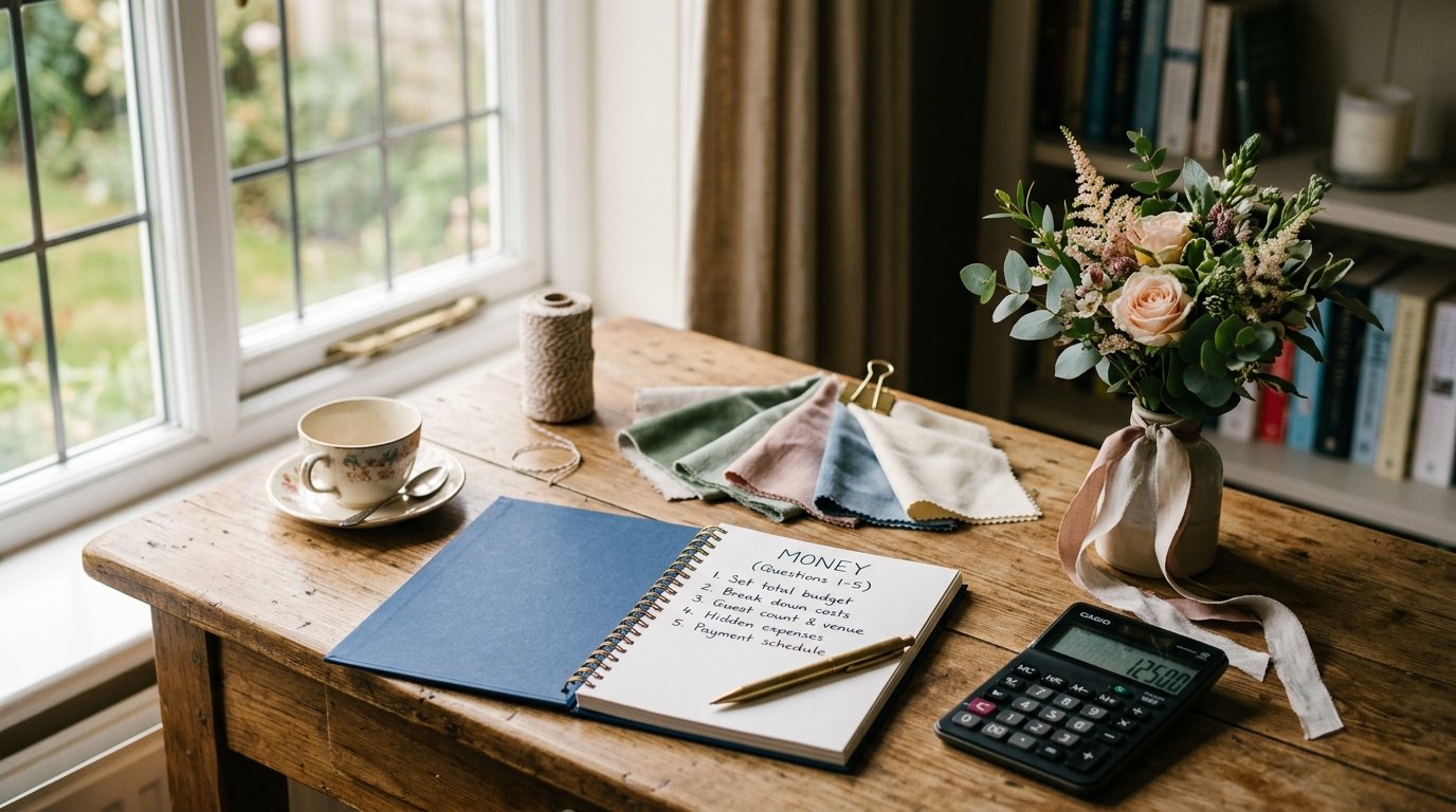 18 Questions to Ask Before Saying Yes to the Engagement — Money (questions 1-5), editorial photography for Weddings Hub