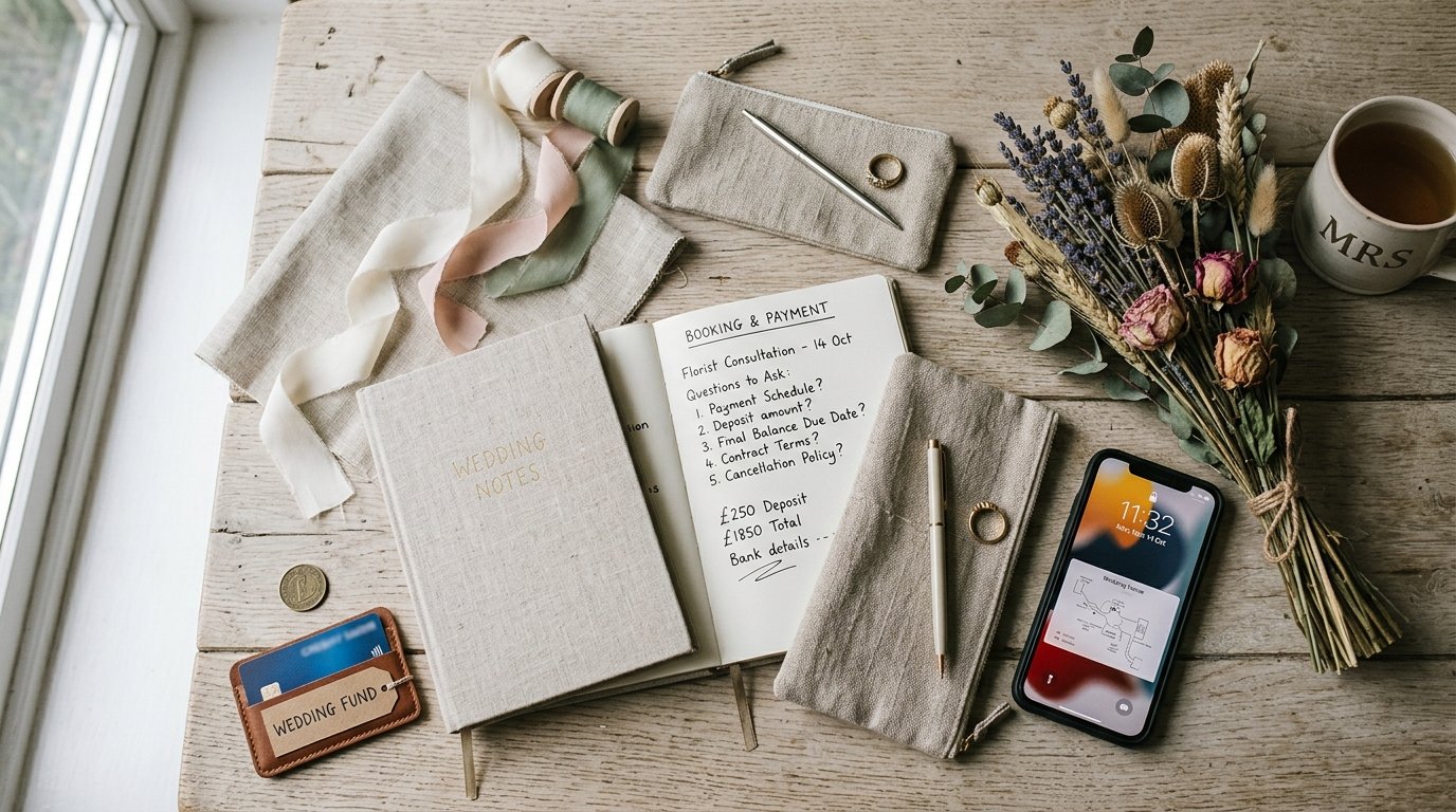 Questions to Ask Your Wedding Florist — Booking and payment, editorial photography for Weddings Hub