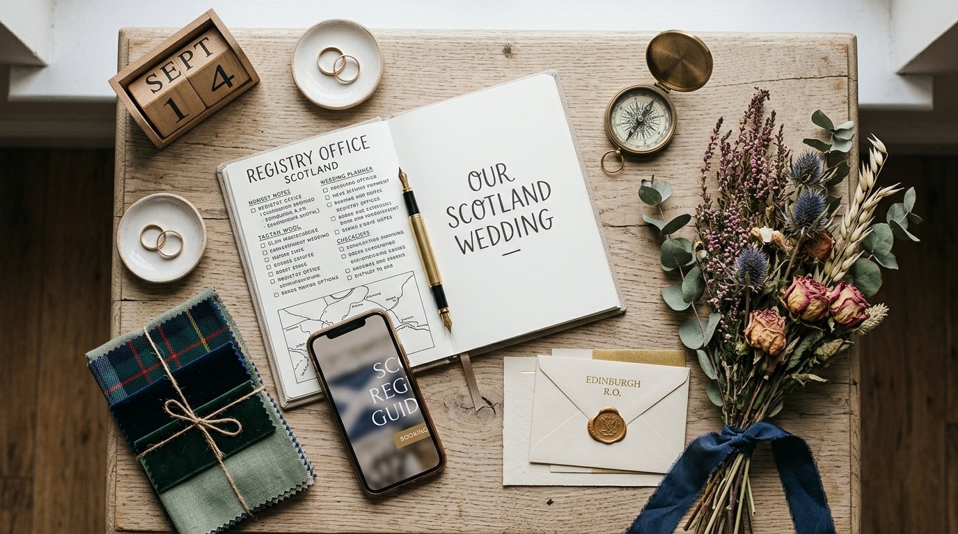 Registry Office Wedding Cost UK: Full Guide — Registry office weddings in Scotland, editorial photography for Weddings Hub