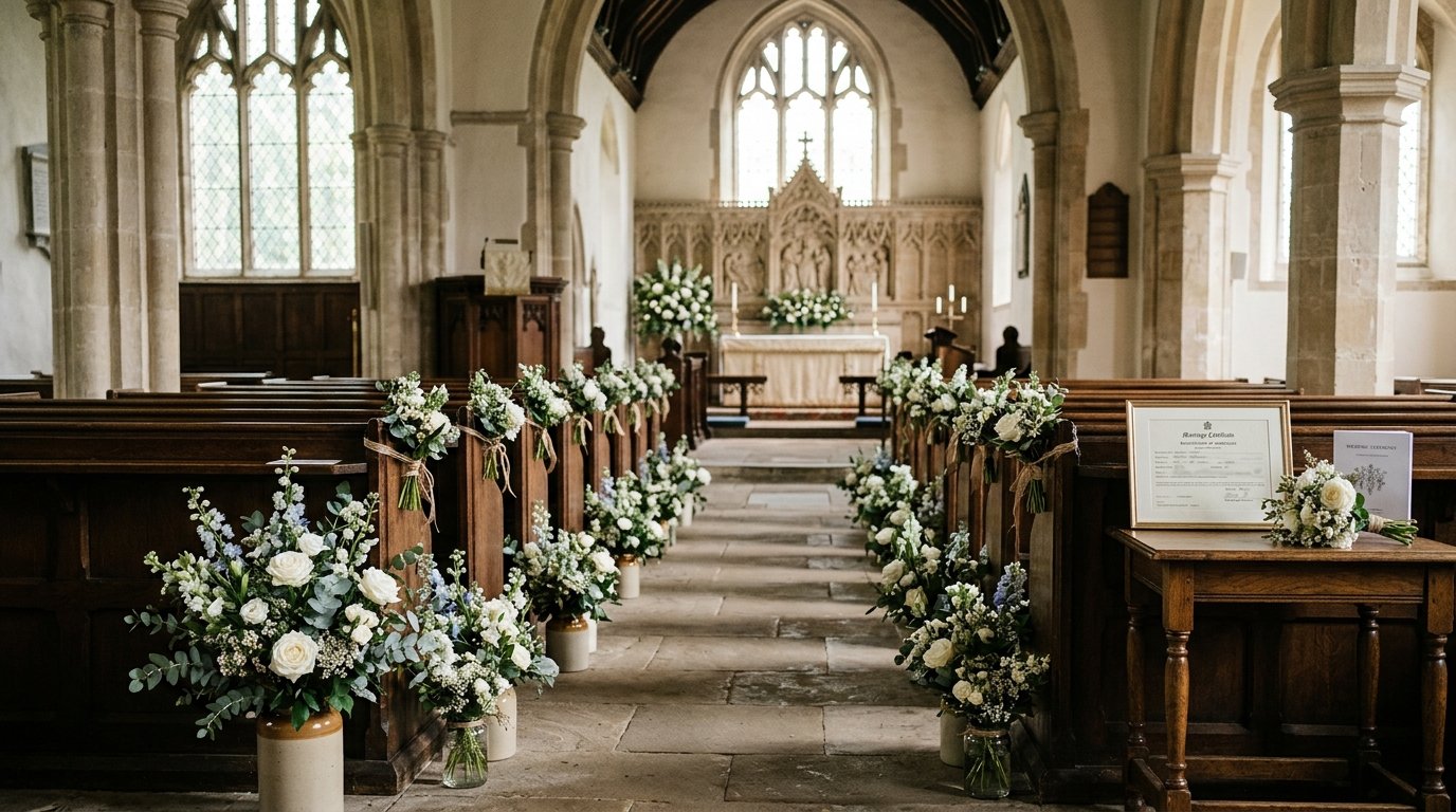 Second-Marriage Church Weddings UK: A Full Guide — What the legal certificate looks like, editorial photography for Weddings Hub