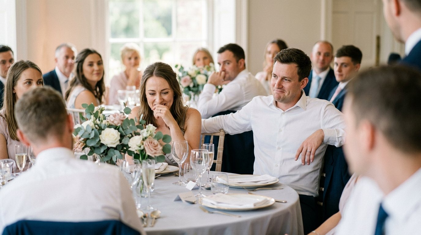 7 Things Never to Say in a Best Man Speech — 2. Jokes about infidelity, even when clearly joking, editorial photography for Weddings Hub