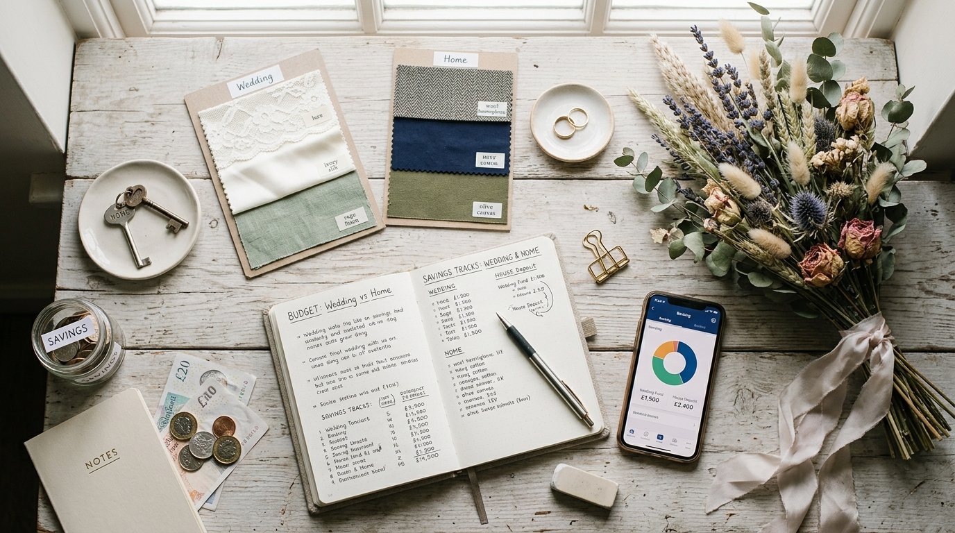 59% of US Couples Delay Buying a Home for Their Wedding — How to run both savings tracks, editorial photography for Weddings Hub