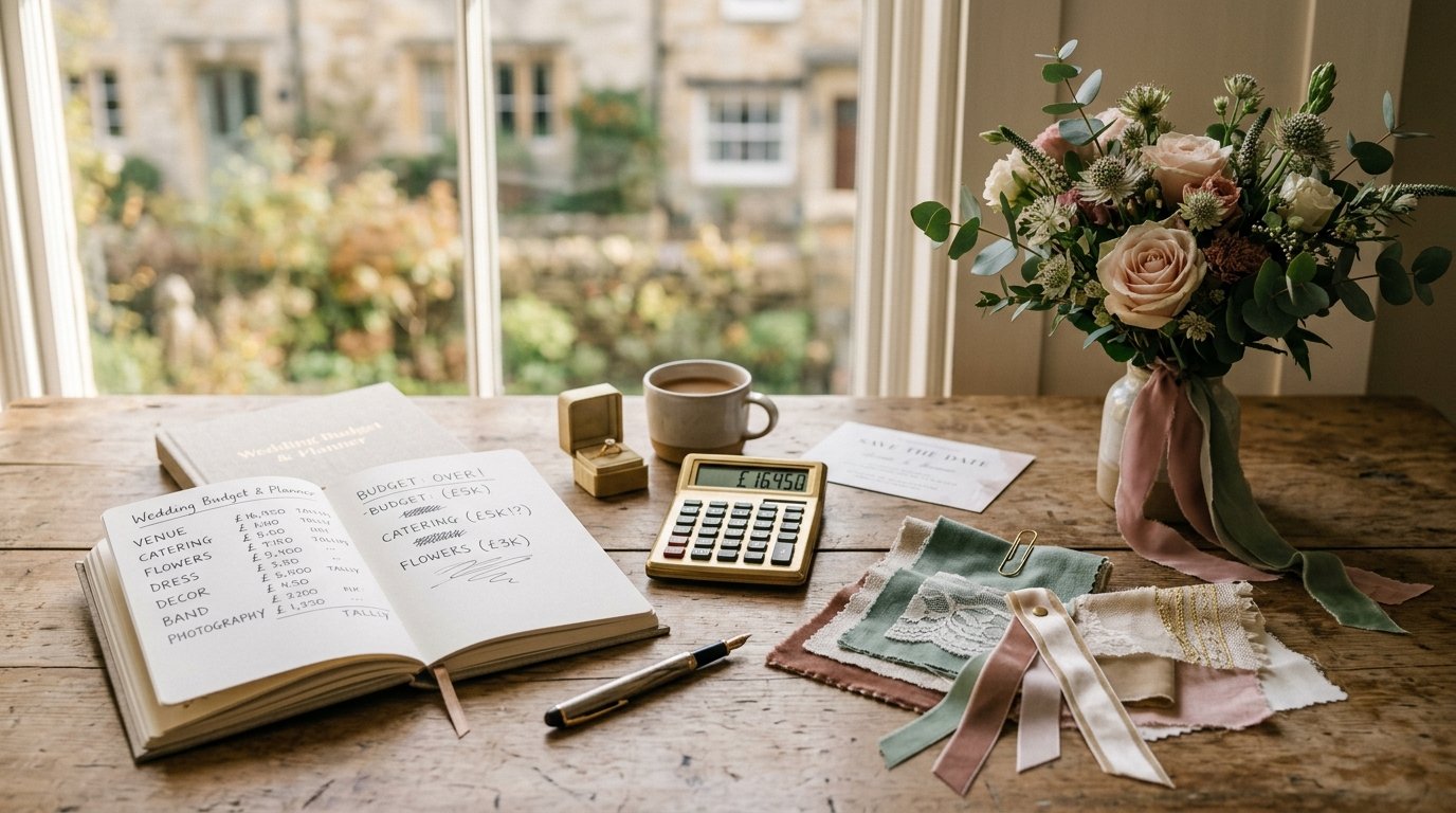 56% of UK Couples Overspend Their Wedding Budget — The cost categories where couples overspend most, editorial photography for Weddings Hub