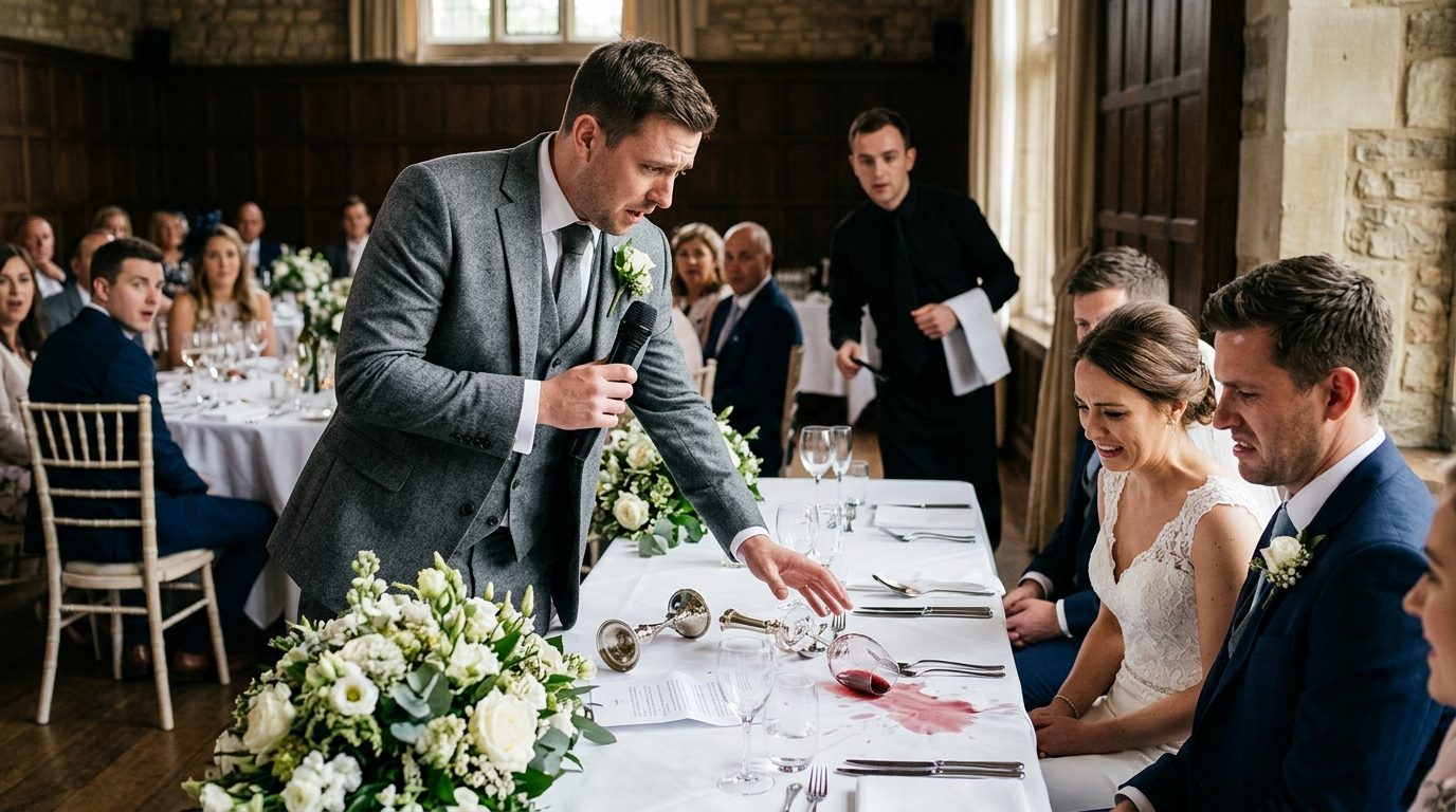 6. The best man's speech goes wrong for 13 Wedding Day Problems No One Warns You About