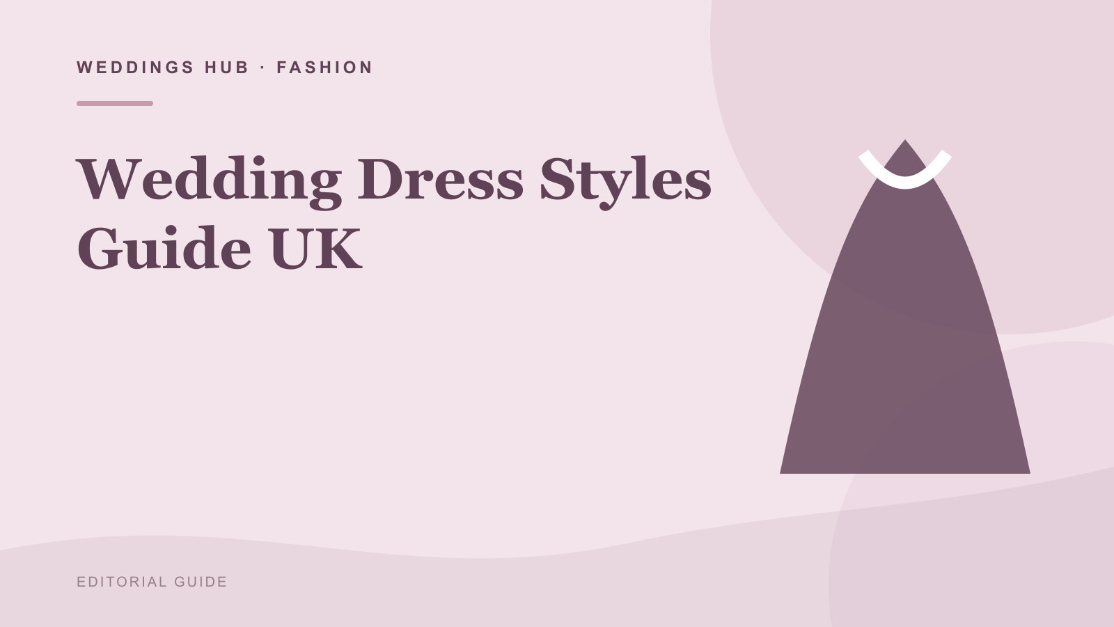 Editorial illustration for Wedding Dress Styles Guide UK