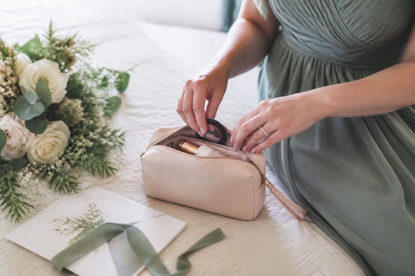 Wedding emergency kit bridesmaid pouch