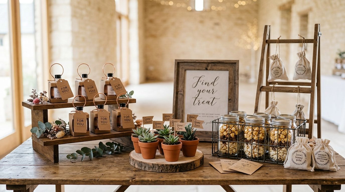How to display your favours for Wedding Favours UK 2026: 40 Ideas from Budget to Luxury