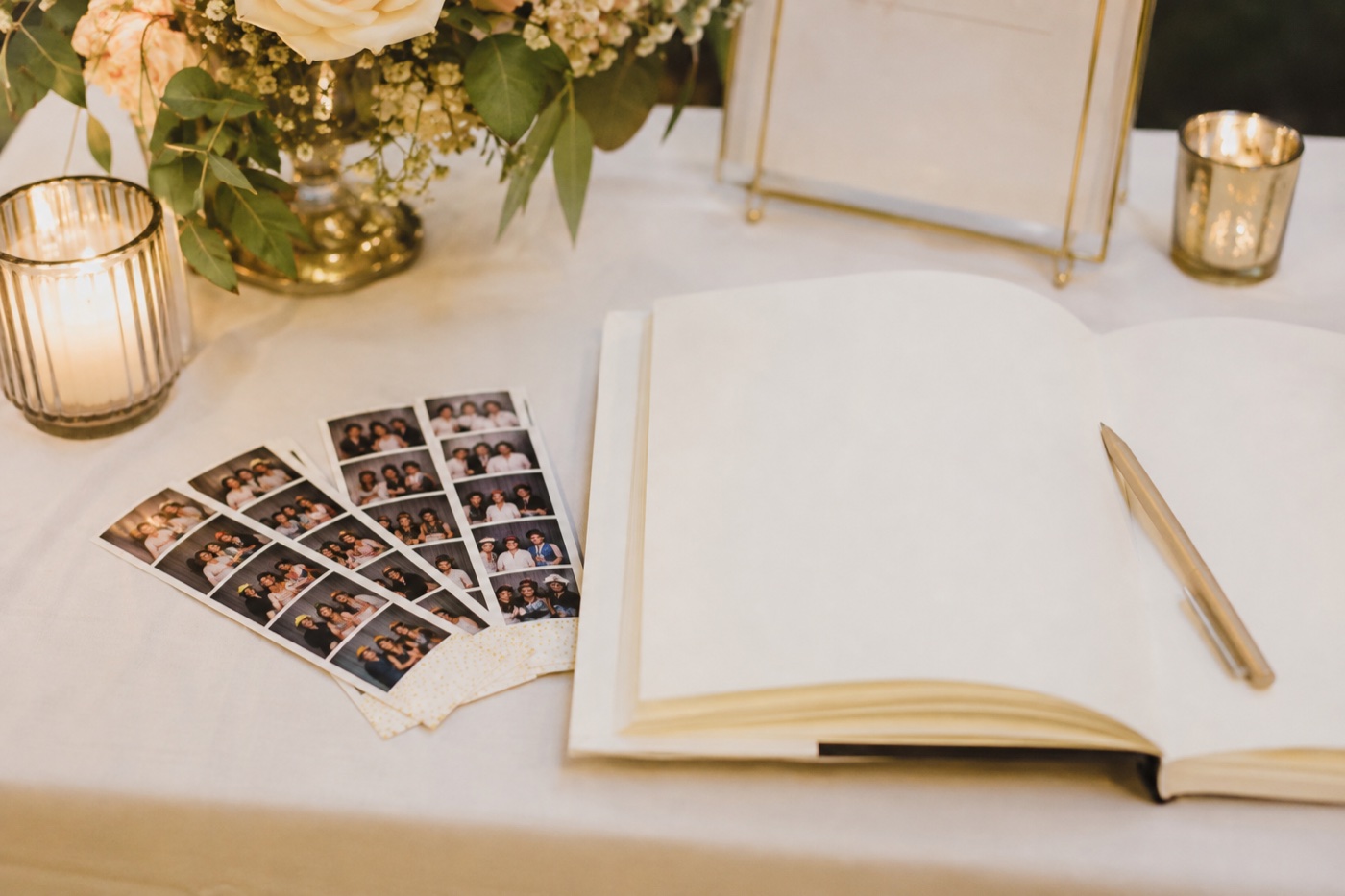 Wedding photo booth prints guest book