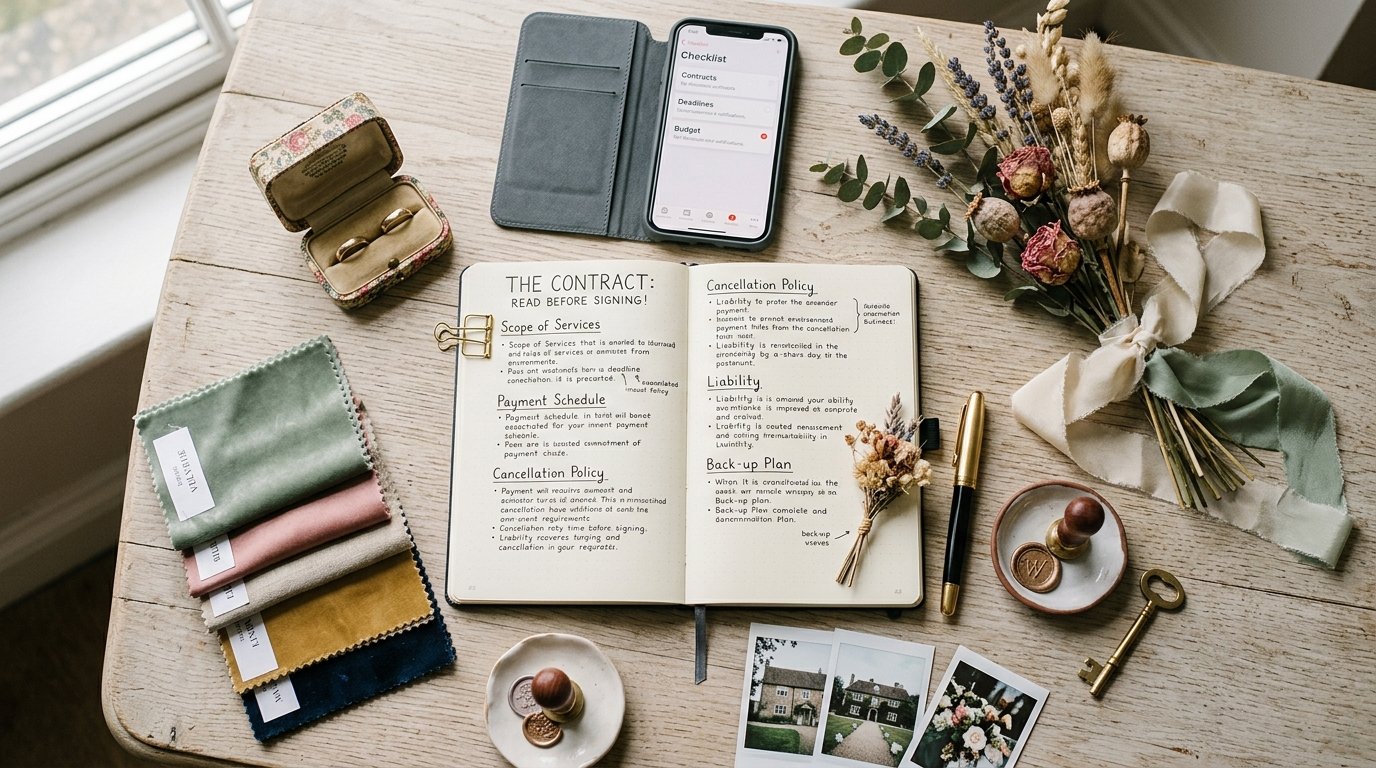 14 Wedding Planner Red Flags UK Couples Should Know — In the contract: what to read before signing, editorial photography for Weddings Hub
